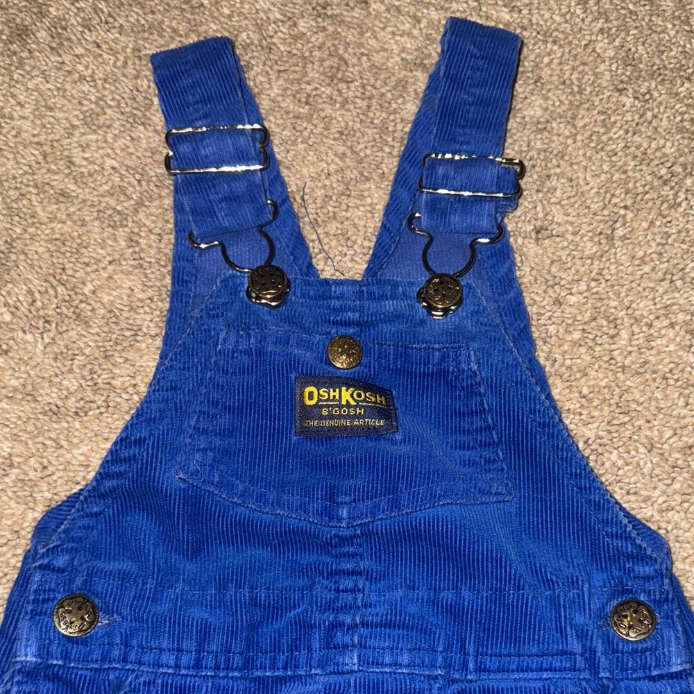 Vintage OshKosh B’Gosh Blue Corduroy Kids Overalls - Picture 2 of 4
